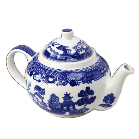 Traditional Blue Willow Porcelain Teapot 1 Litre - Classic Design
